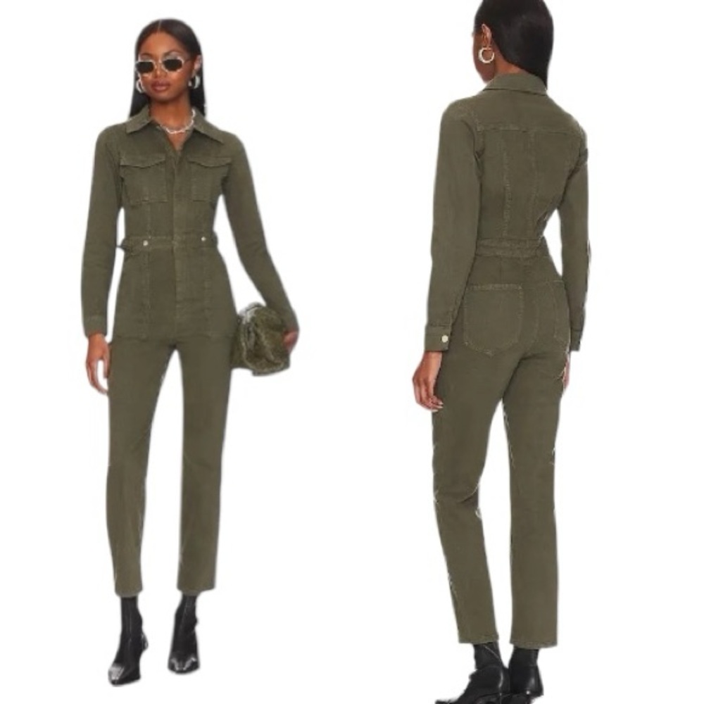 Good American Fit For Success Utility Jumpsuit Olive Green